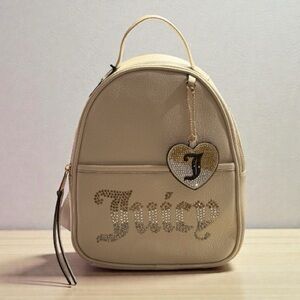 Juicy Couture Beige Backpack with Heart Charm